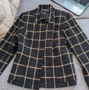 Gold and Black Plaid Coat